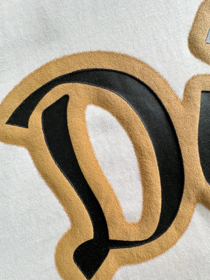 T-shirt à manches courtes et col rond en mousse avec logo en cuir