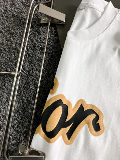 T-shirt à manches courtes et col rond en mousse avec logo en cuir