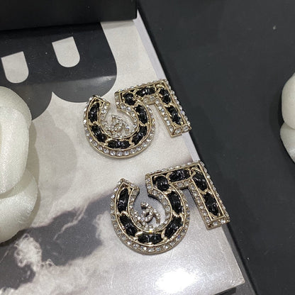 Aretes de Cuero con Diamantes de Imitación (5 unidades)