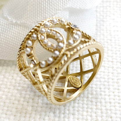 Bague Perle Grille