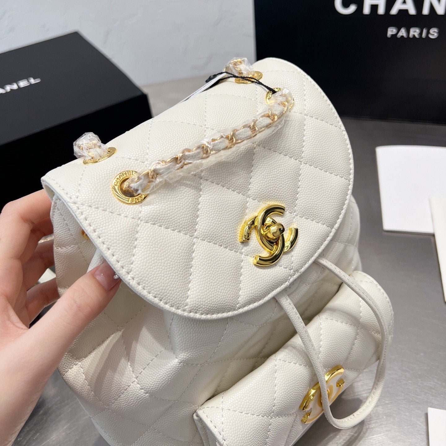 Sac à dos à cordon losange de qualité supérieure