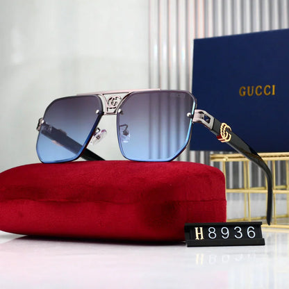 Lunettes de soleil polygonales en métal Fashion 8936