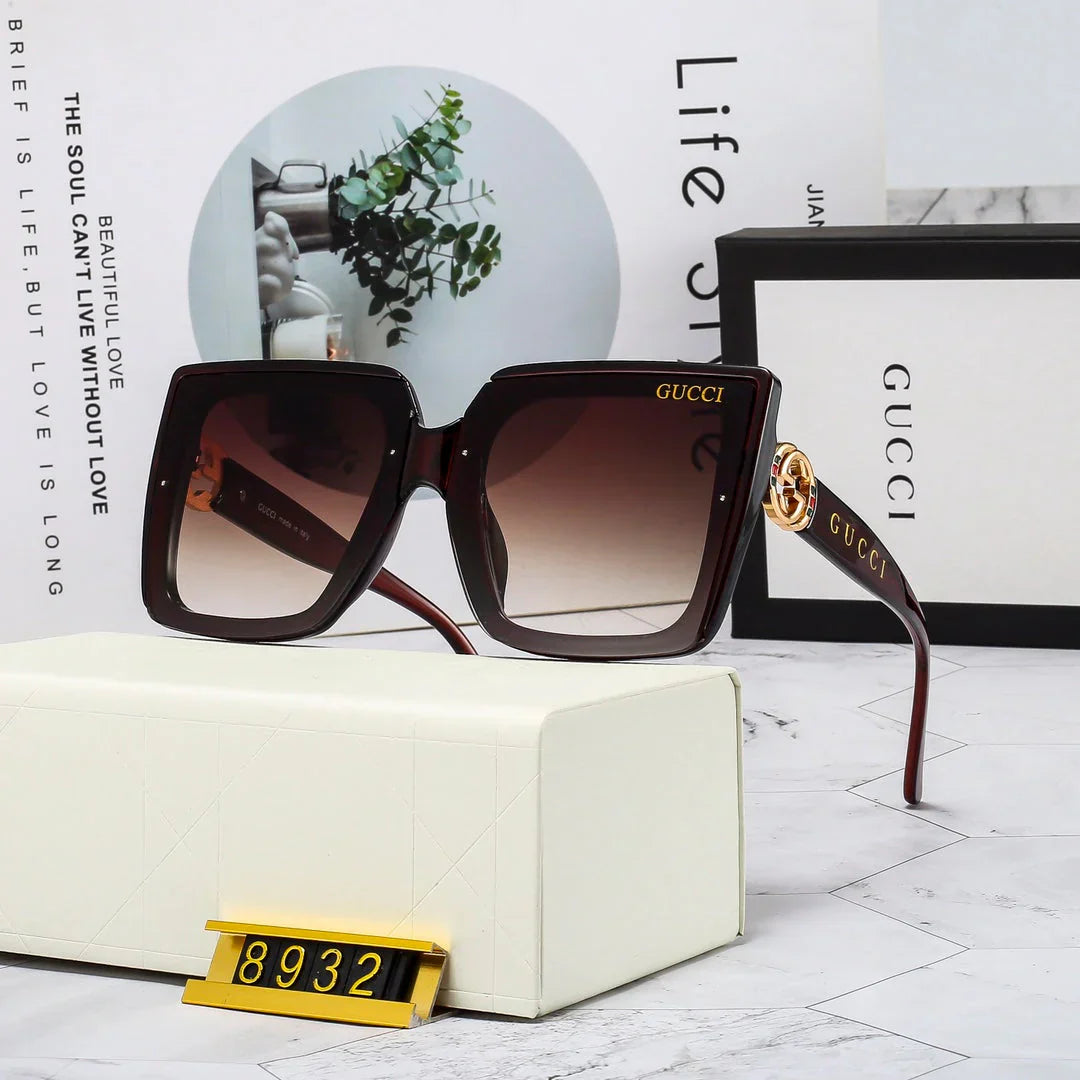 4 couleurs style coréen grandes lunettes de soleil tendance 8932