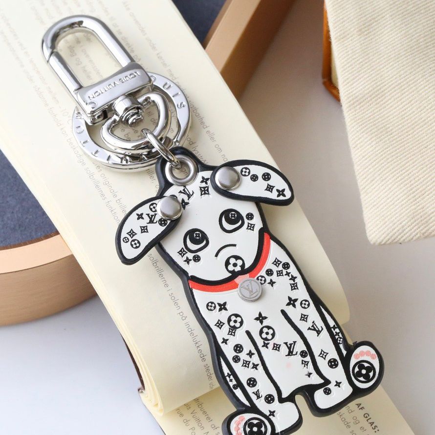 Porte-clés créatif chien tacheté blanc