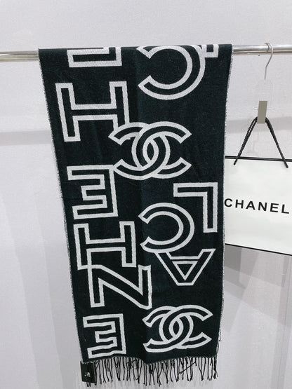 Écharpe/Châle en sergé jacquard à logo Temperament