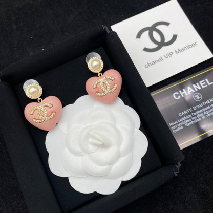 Élégantes Boucles d'Oreilles Cœur Roses