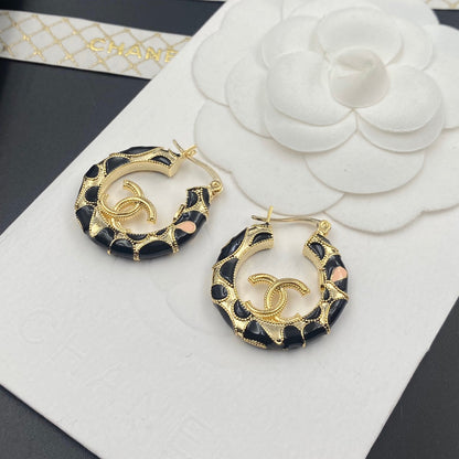 Boucles d'oreilles créoles noires vintage