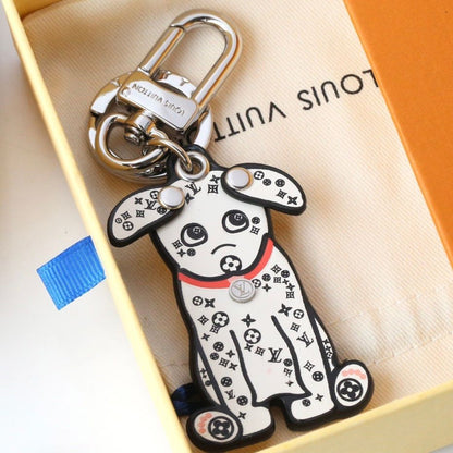 Porte-clés créatif chien tacheté blanc