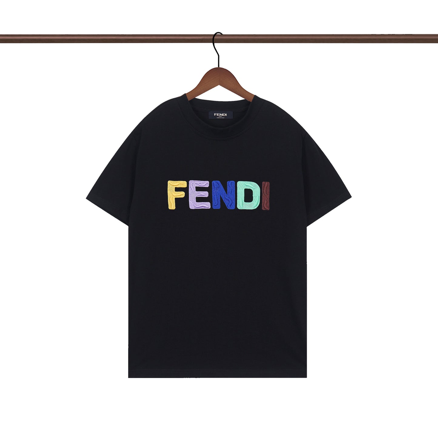 T-shirt imprimé lettre F arc-en-ciel