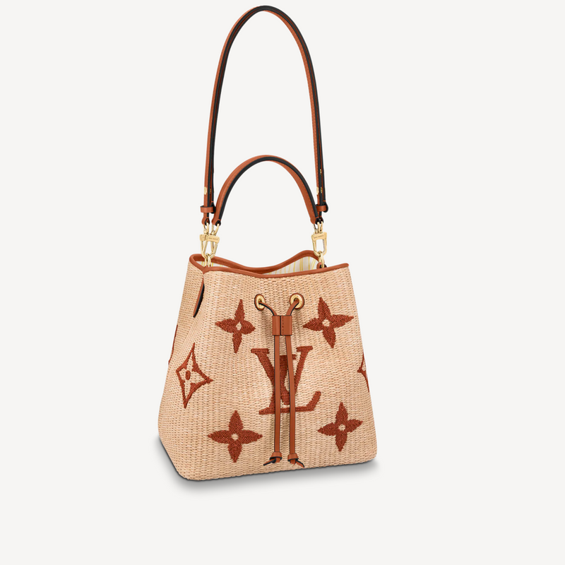 Sac seau en paille gaufrée