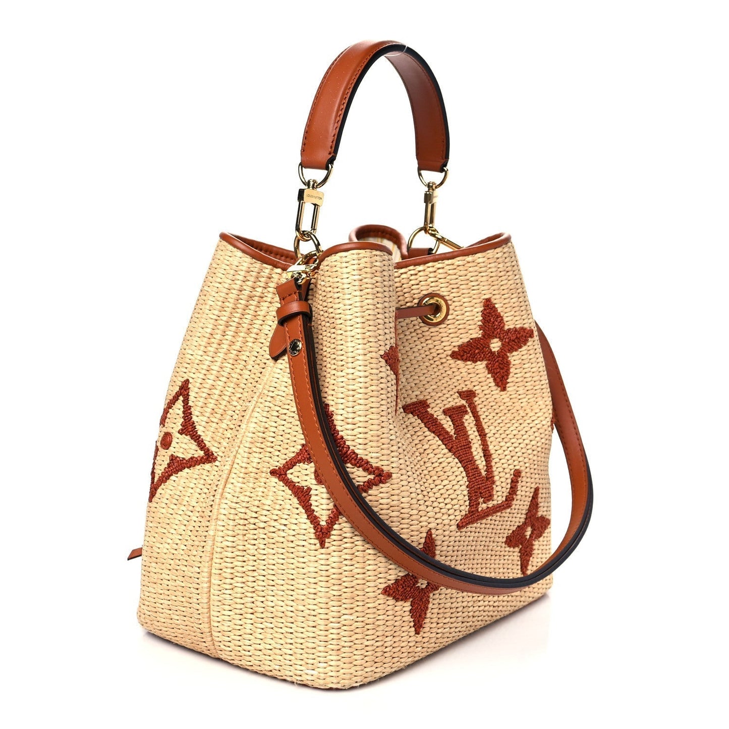 Sac seau en paille gaufrée