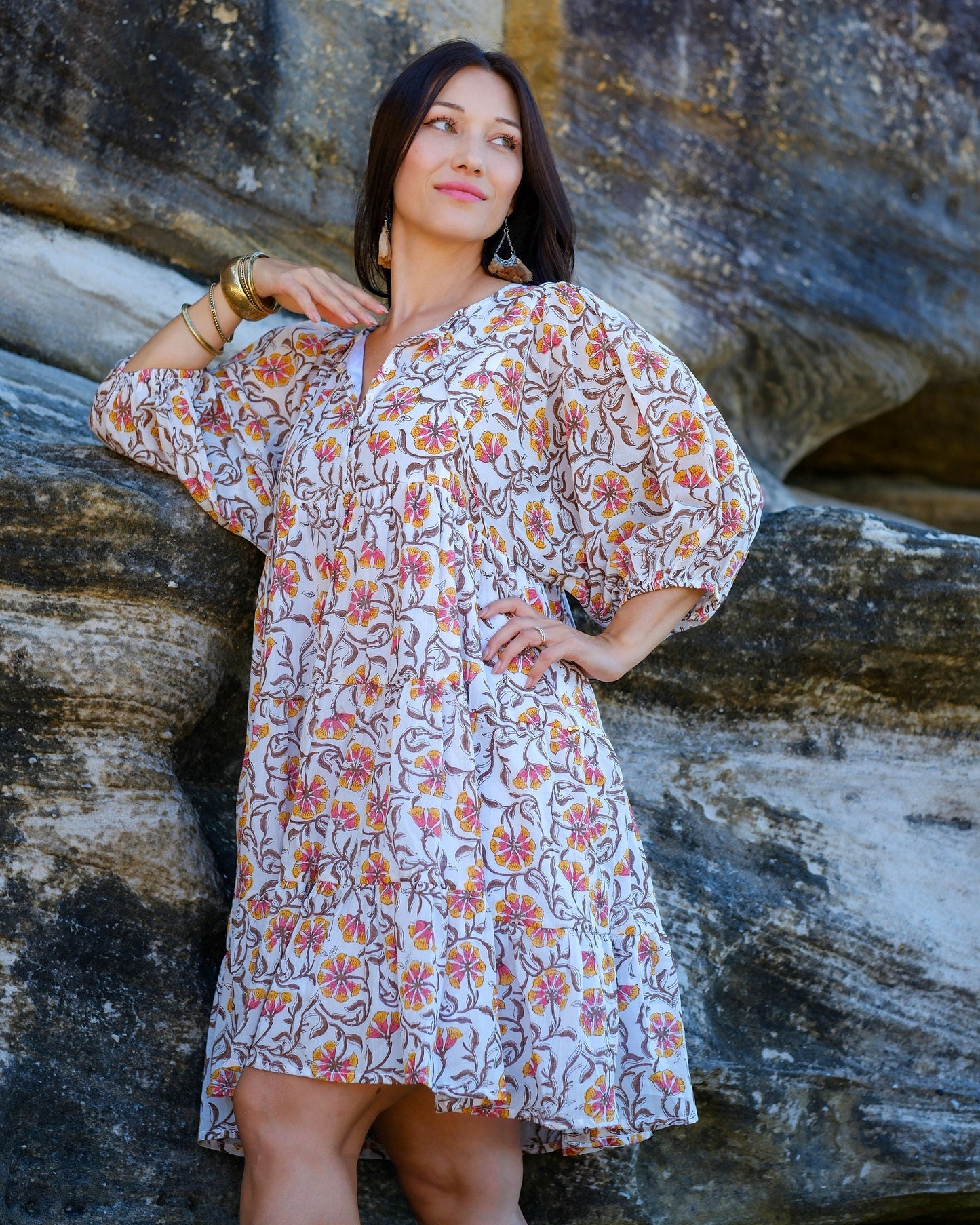 Robe Courte Neera en Fleur