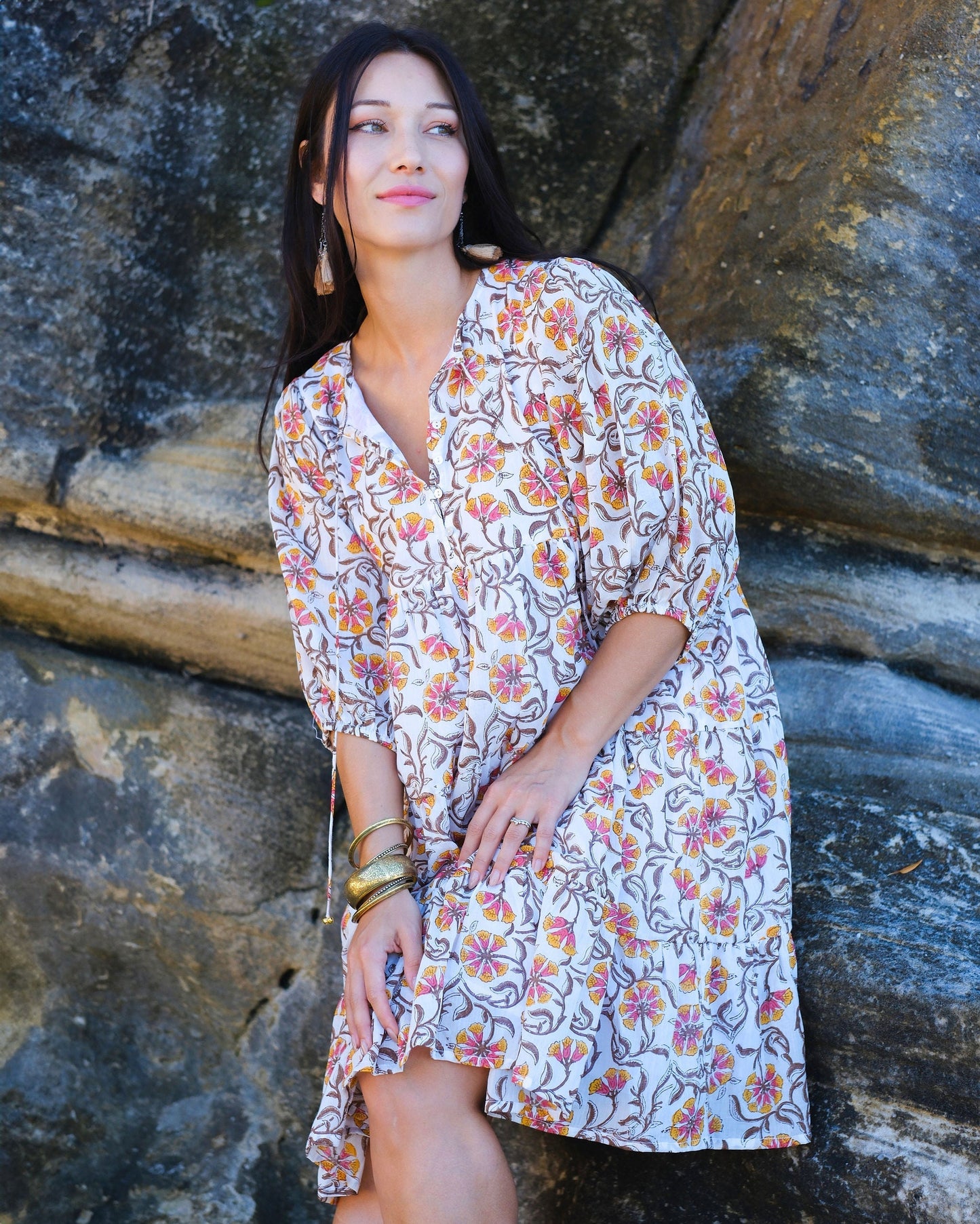 Robe Courte Neera en Fleur