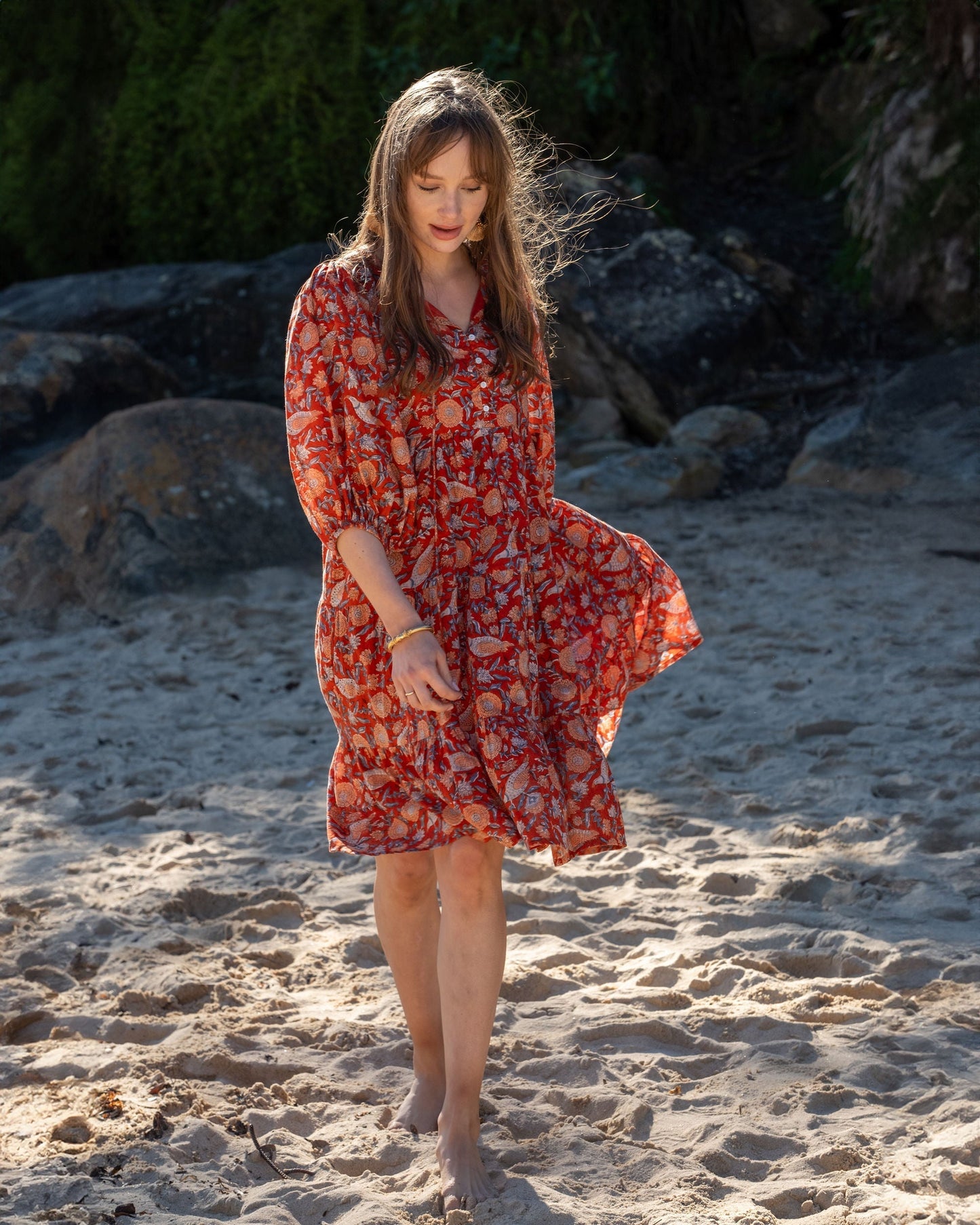 Robe courte Neera en Laal Soma