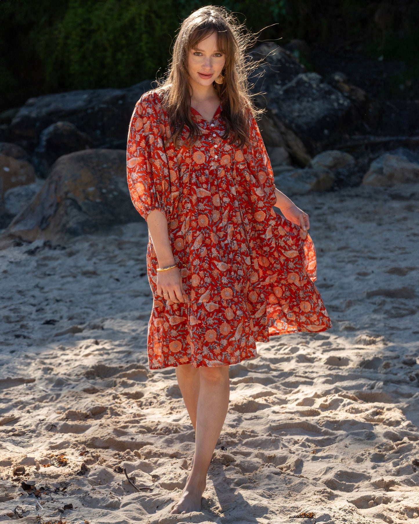 Robe courte Neera en Laal Soma