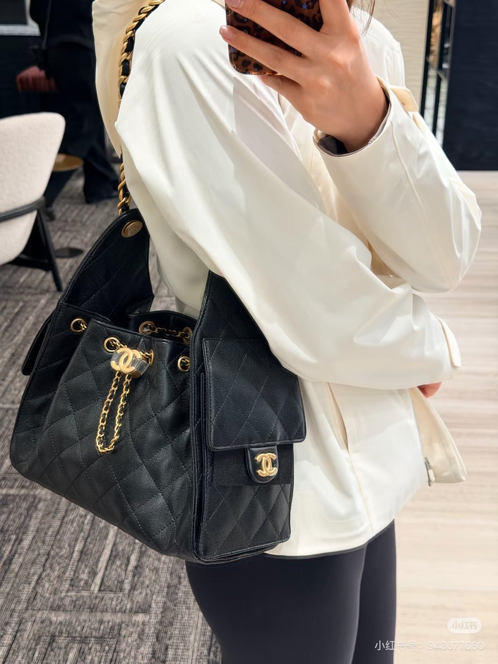 Black Quilted Leather Shoulder Bag 🖤