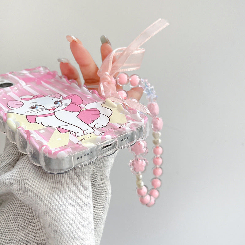 Funda de gato con estampado de ondas rosas