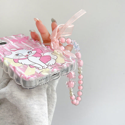 Funda de gato con estampado de ondas rosas