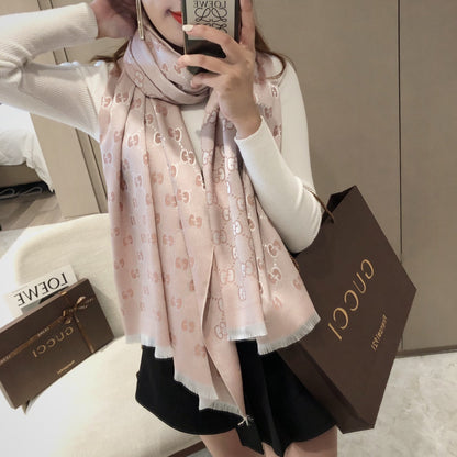 Écharpe Jacquard Premium en Tencel et Coton