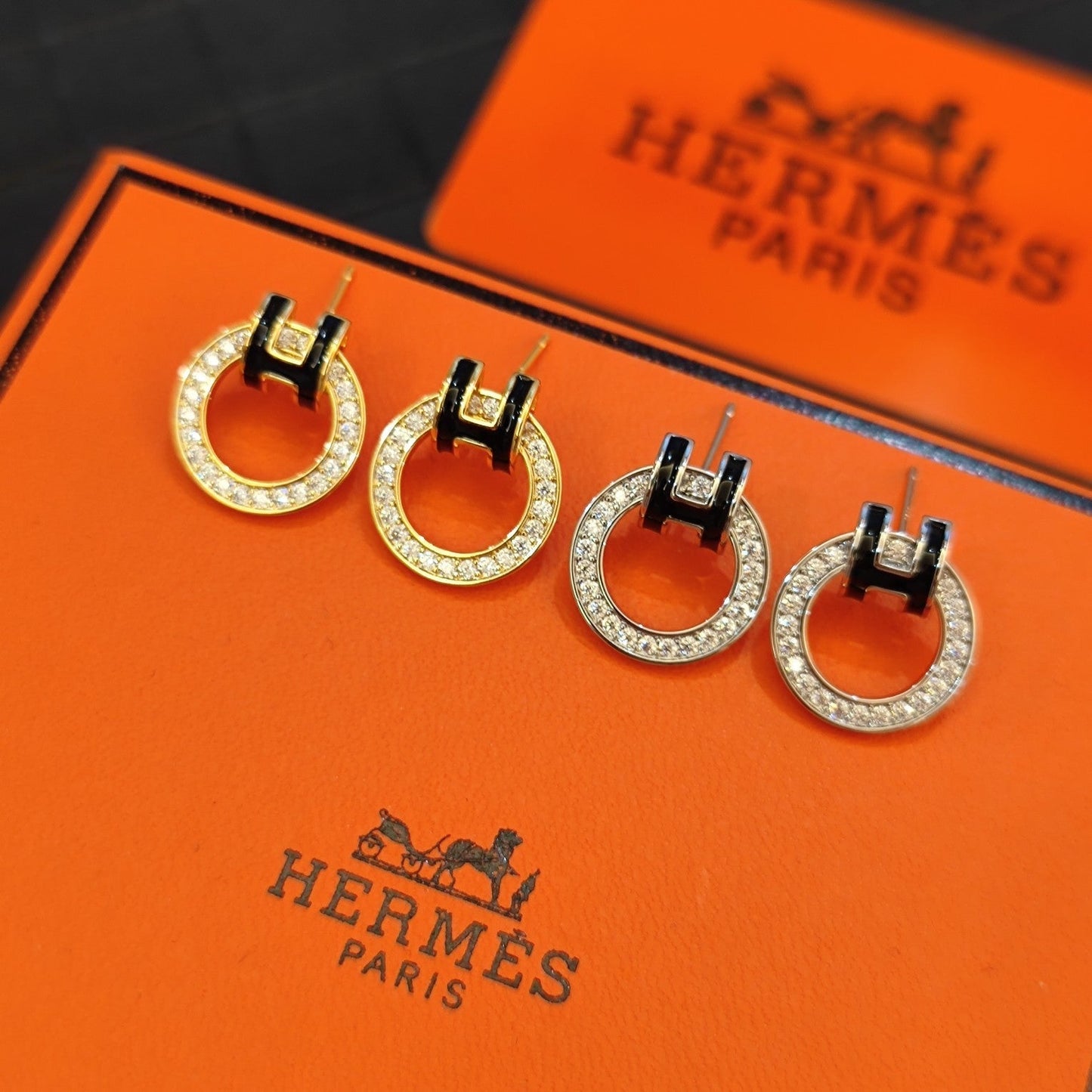 Pendientes de Aro con Cristales Brillantes