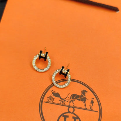 Pendientes de Aro con Cristales Brillantes