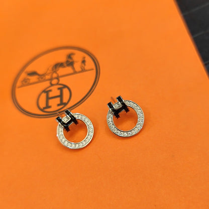 Pendientes de Aro con Cristales Brillantes