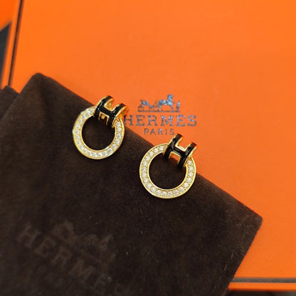 Pendientes de Aro con Cristales Brillantes
