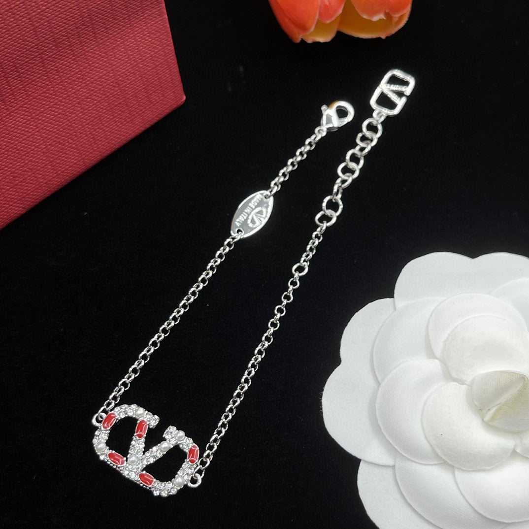 Juego de joyas con logotipo de diamante de plata vintage