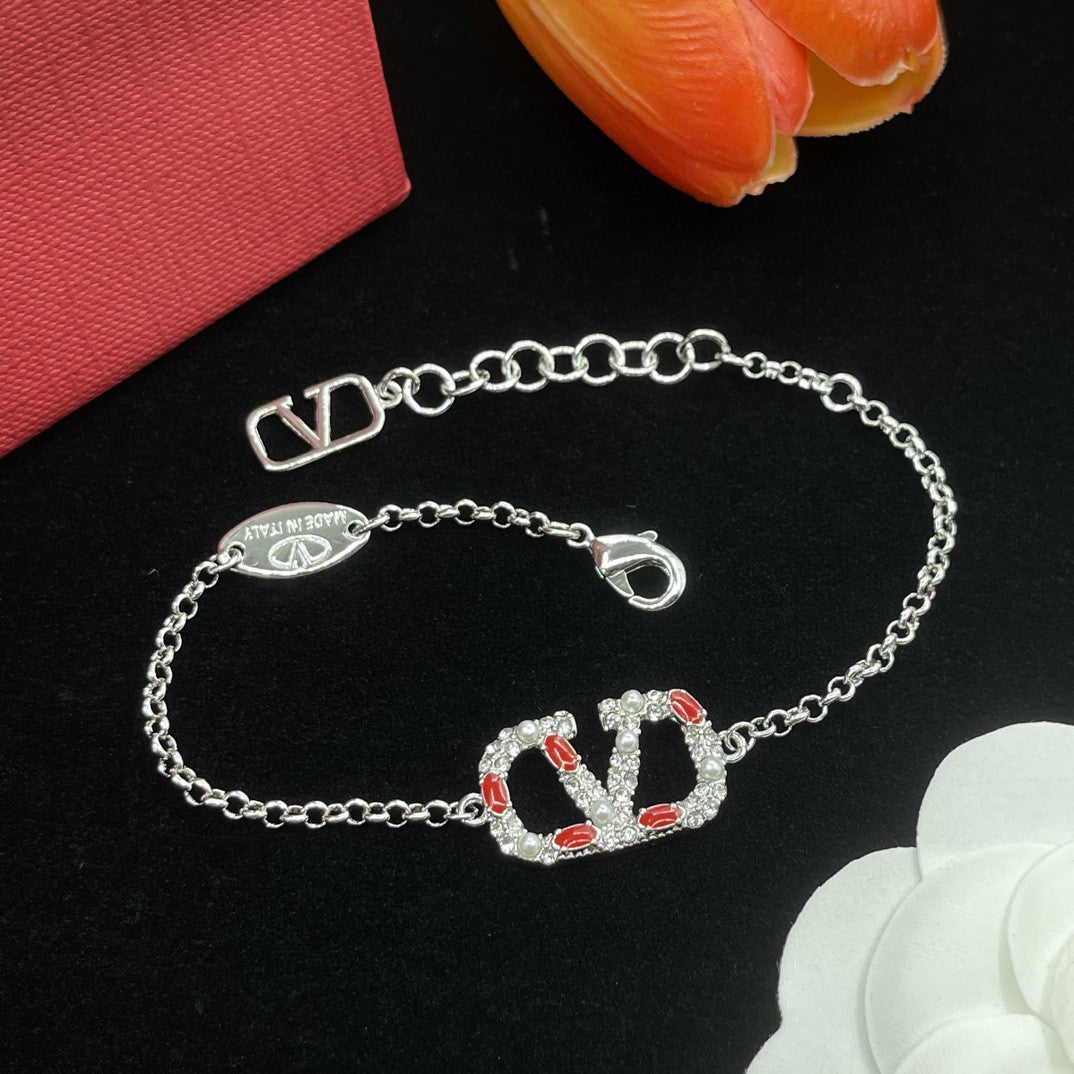 Juego de joyas con logotipo de diamante de plata vintage