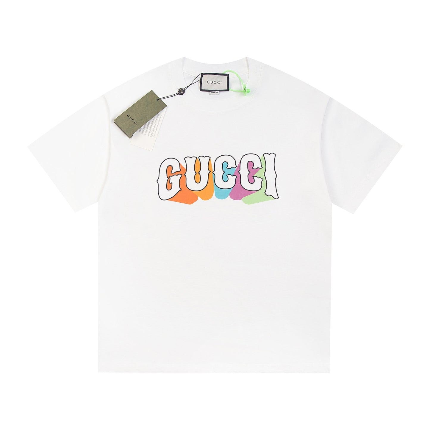 T-shirt imprimé lettres arc-en-ciel