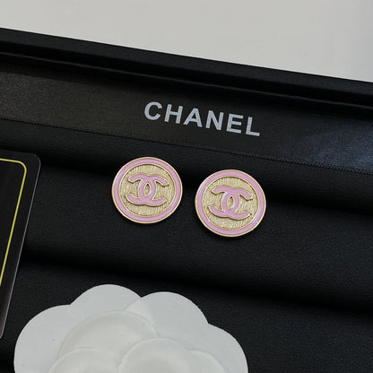 Pendientes Metálicos con Logo Redondo Vintage