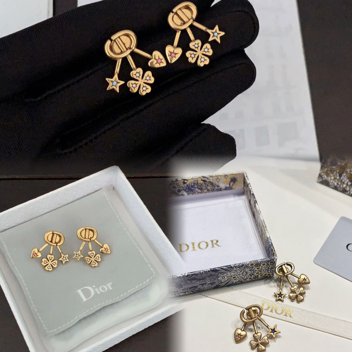 Pendientes Colgantes de Flor Vintage