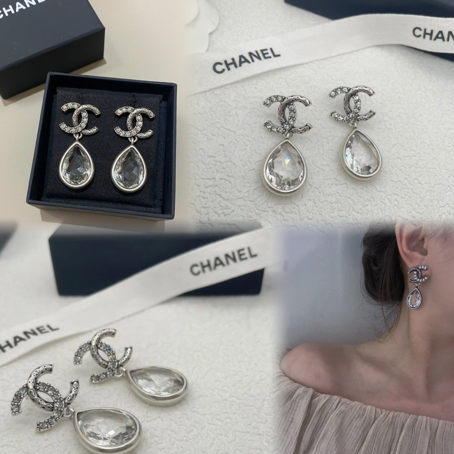 Boucles d'oreilles pendantes en cristal Tempérament