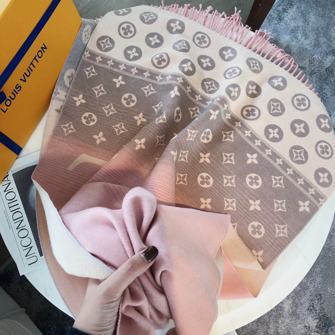 Foulard Monogram en cachemire à couleurs dégradées
