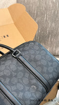 Men’s Small Travel Bag – Sleek Black & Grey Monogram Style