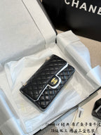 Classic Black Quilted Leather Bag | Black & Gold 🖤