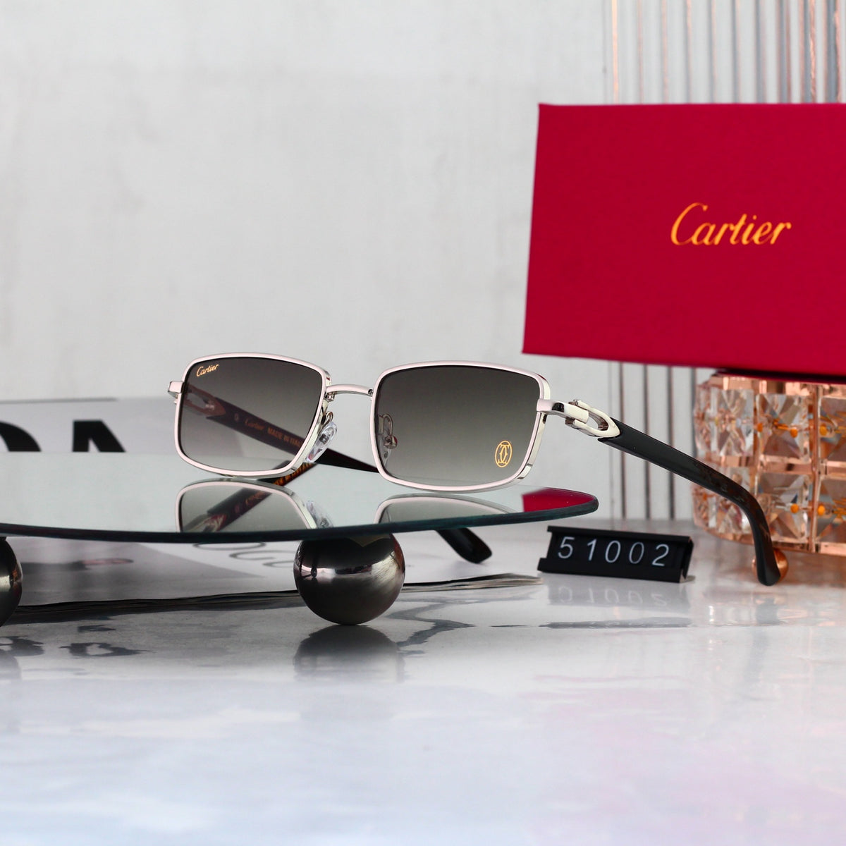 7 Color classic Rectangular Metal Sunglasses - 51002