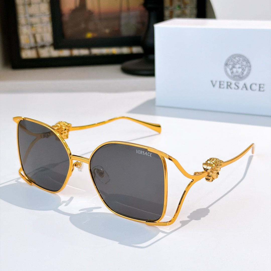 6 Color Hollow Square Metal Sunglasses - VE1874