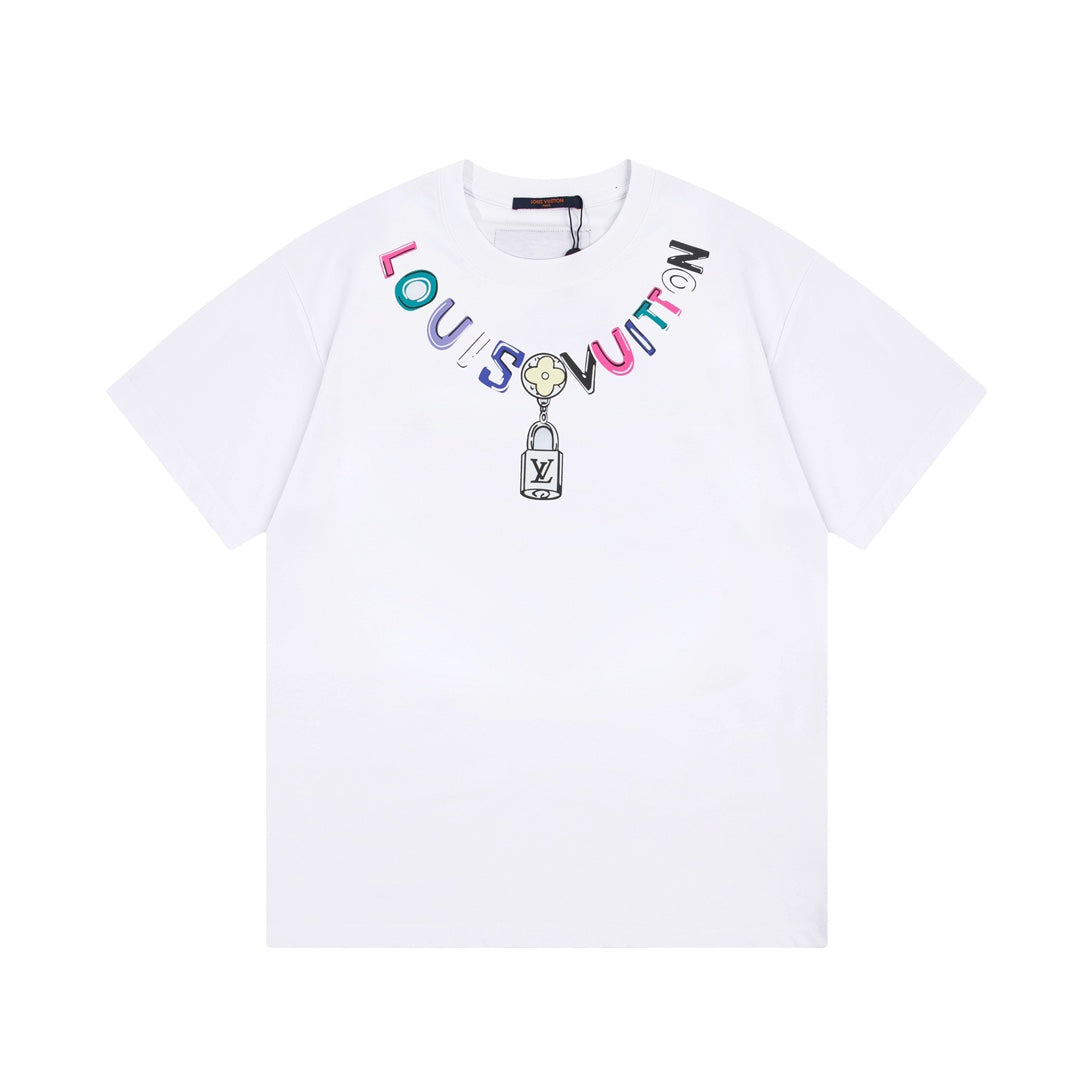 T-shirt imprimé lettres colorées