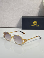 Retro Octagonal Metal Frame Sunglasses - VE7223