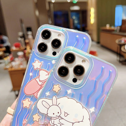 Funda de dibujos animados con patrón de ondas láser