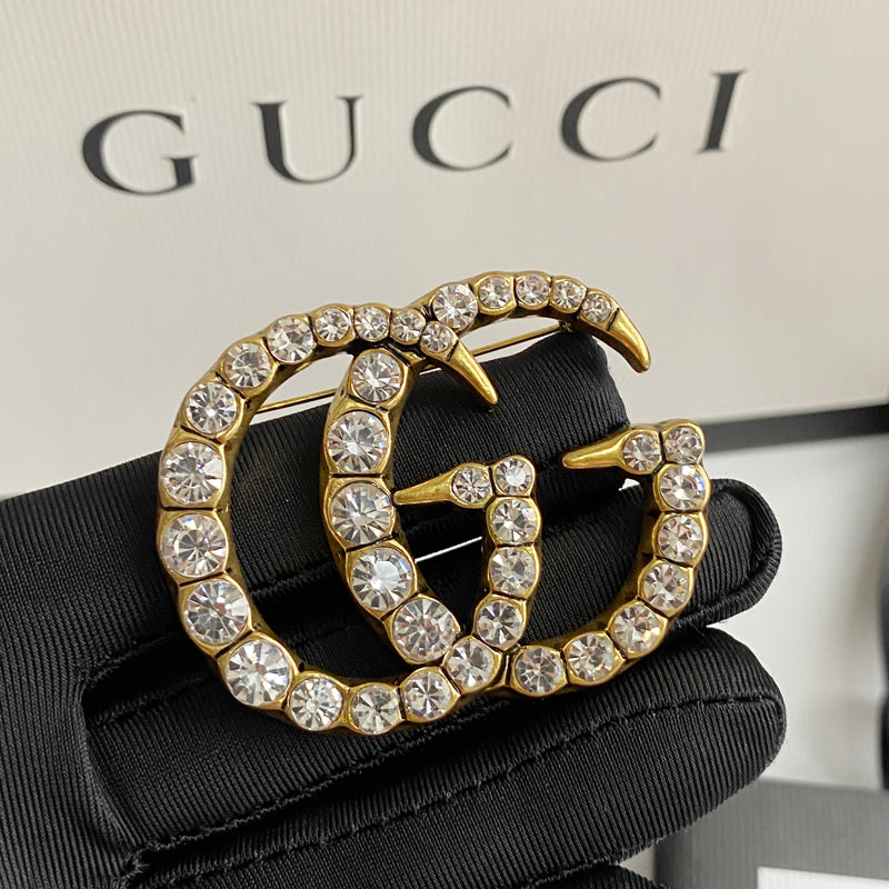 Vintage Diamond Letter Brooch