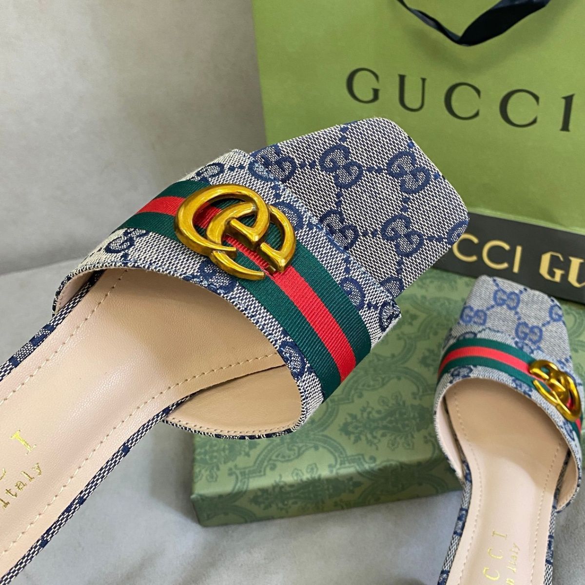 Vintage Embossed Block Heel Sandals