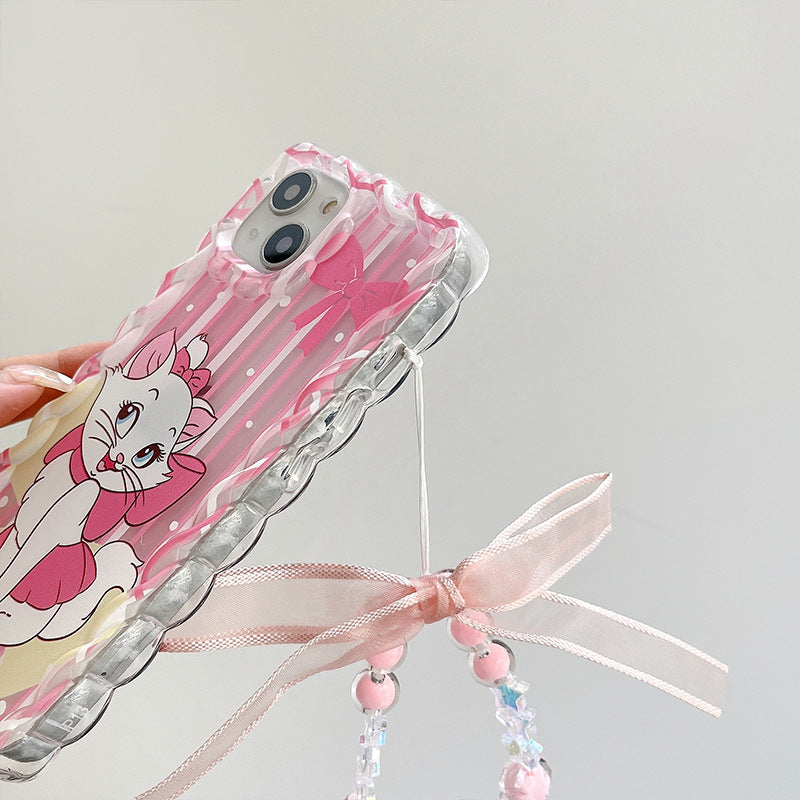 Funda de gato con estampado de ondas rosas