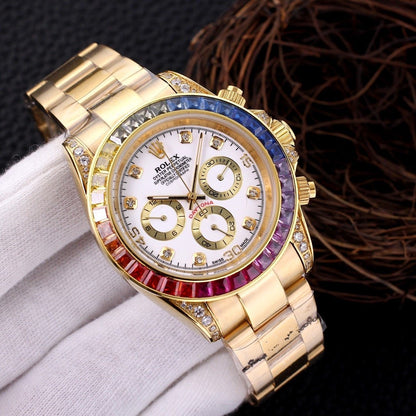 Premium Stainless Steel Mechanical Chronograph Watch 7 Color Options Classic Sport Luxury Style