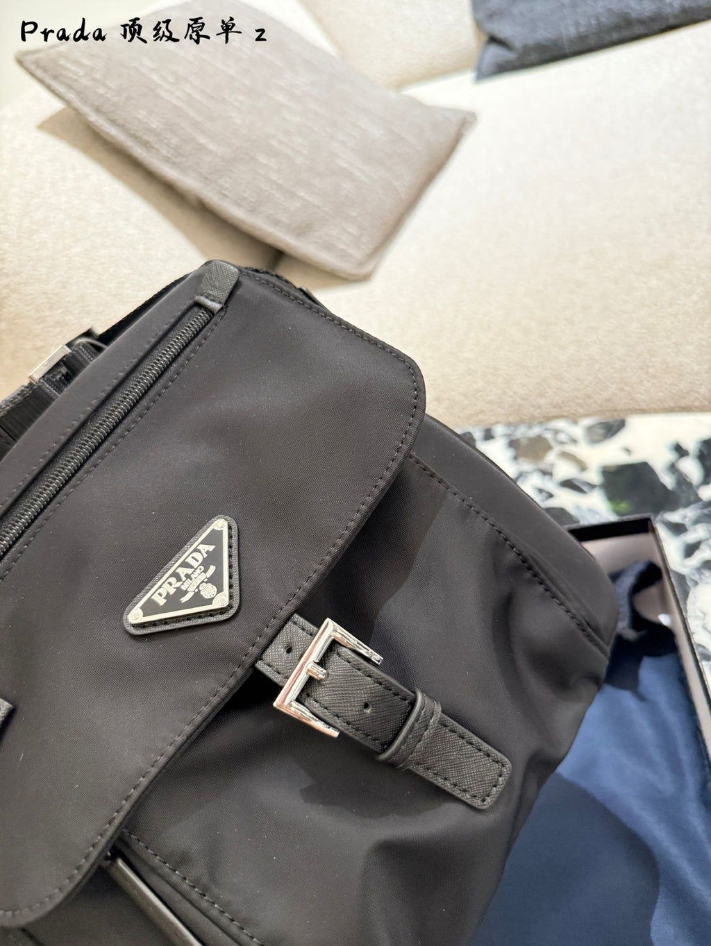 Black Parachute-Style Messenger Bag