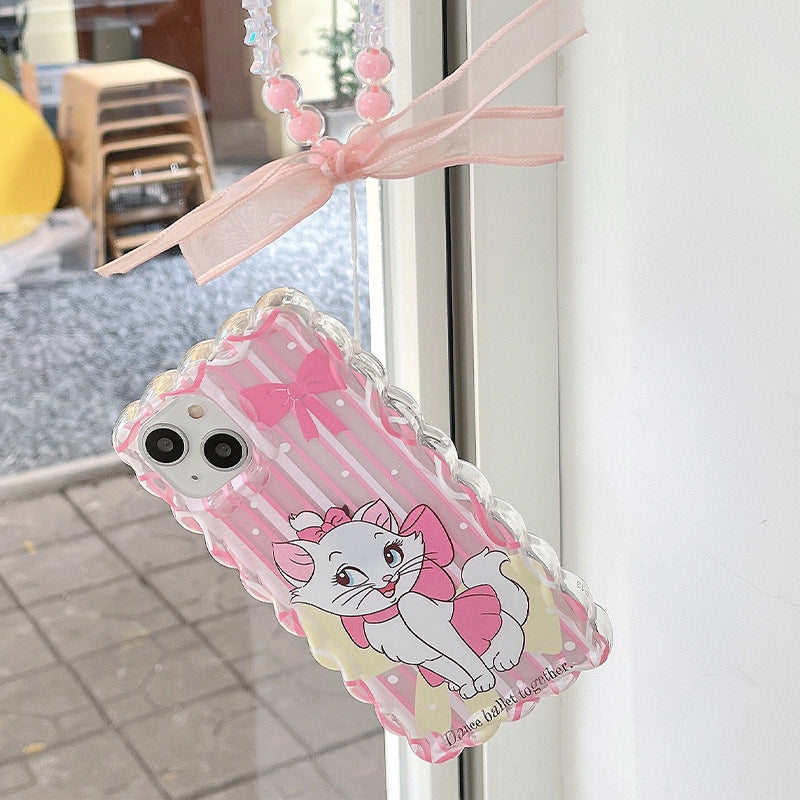 Funda de gato con estampado de ondas rosas