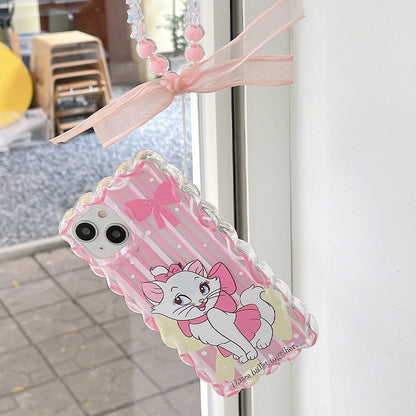 Funda de gato con estampado de ondas rosas