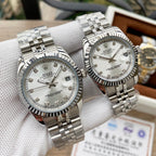 Classic Stainless Steel Luxury Dress Watch – 5-Color Dial Collection with Crystal Markers, Elegant Gold & Two-Tone Finishes