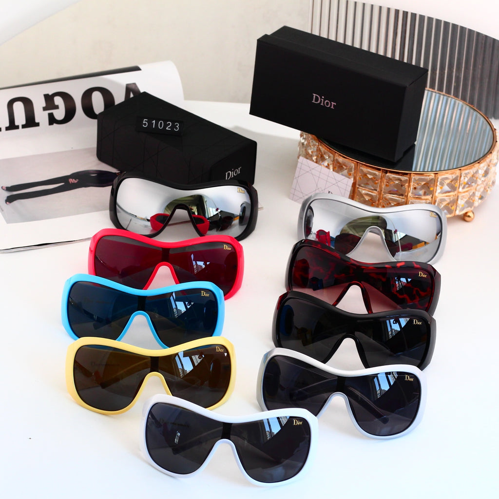 9 Color Futuristic Shield Sunglasses - 51023